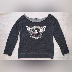 Volcom Black and White Graphic Sweatshirt L